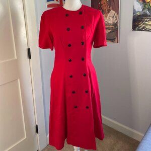 Vintage Red Liz Claiborne Dress (WITH POCKETS)